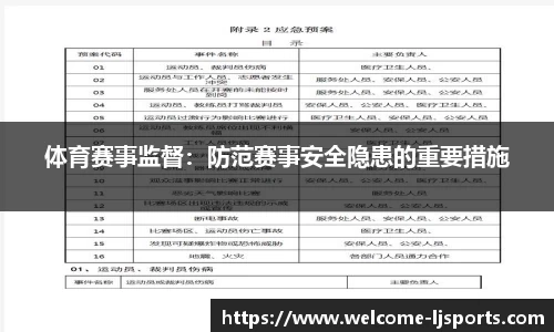 体育赛事监督：防范赛事安全隐患的重要措施